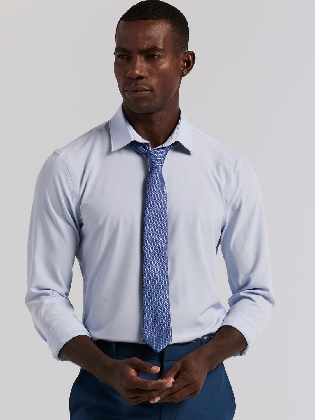 Slim Fit Tech Solid Total Stretch Dress Shirt (Kentucky Blue) 