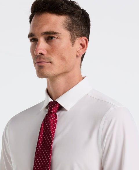 Slim Fit Tech Solid Total Stretch Dress Shirt (Bright White) 