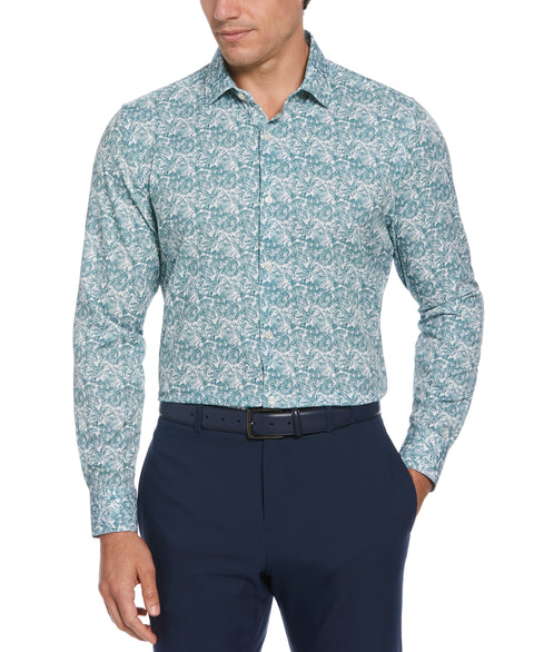 Total Stretch Floral Print Shirt (Blue Wing Teal) 