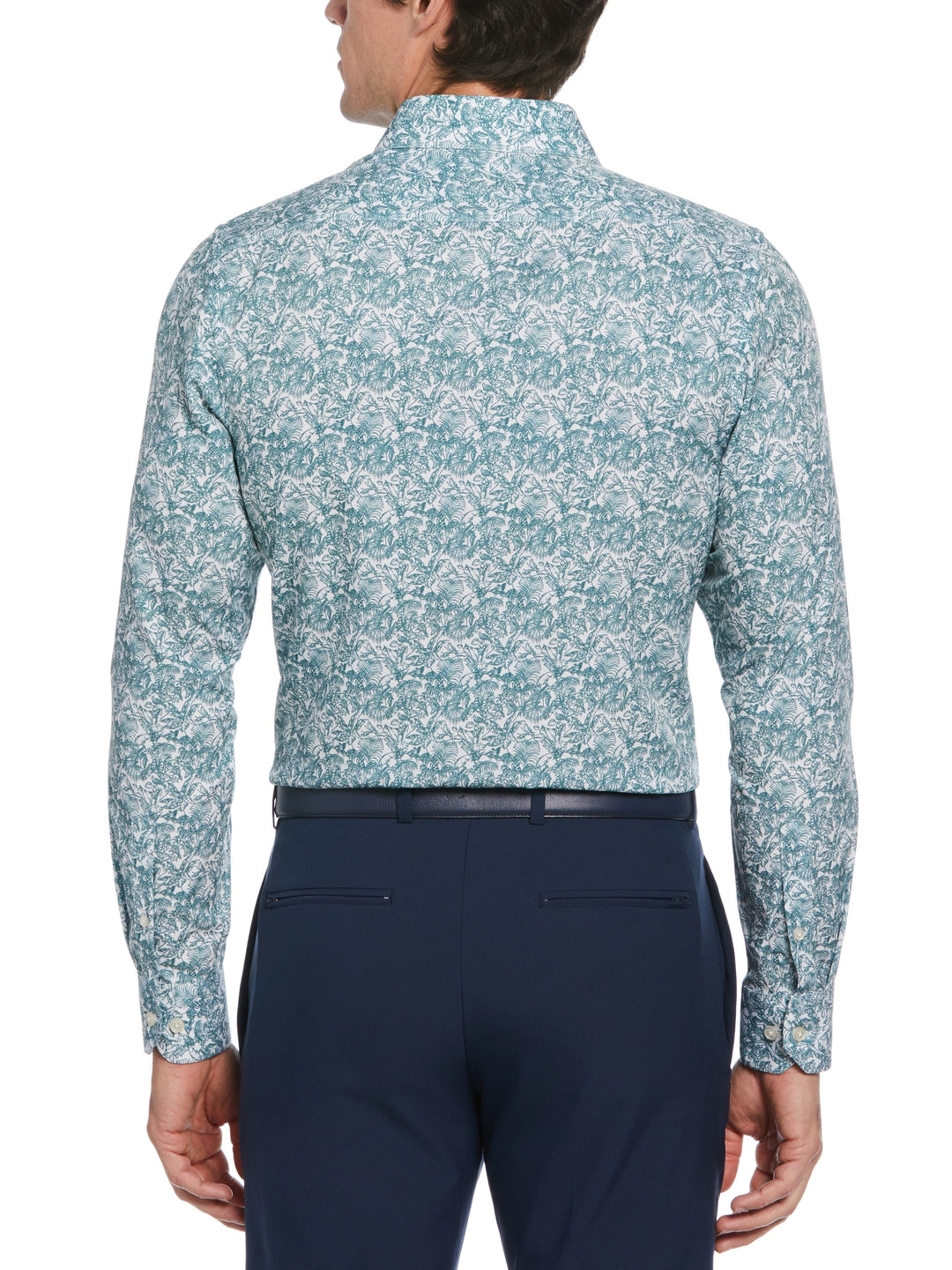 Total Stretch Floral Print Shirt (Blue Wing Teal) 