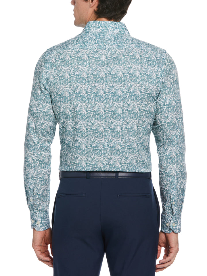 Total Stretch Floral Print Shirt (Blue Wing Teal) 