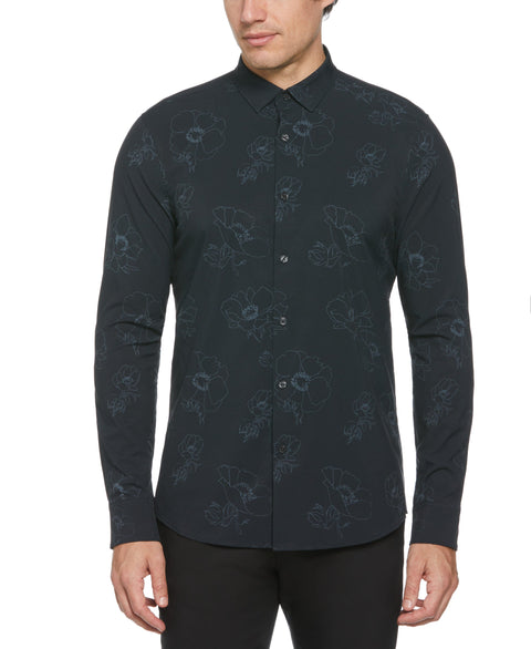 Total Stretch Floral Shirt (Black) 