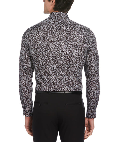 Total Stretch Black Flower Print Shirt (Black) 