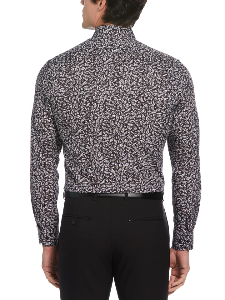 Total Stretch Black Flower Print Shirt (Black) 