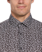 Total Stretch Black Flower Print Shirt (Black) 