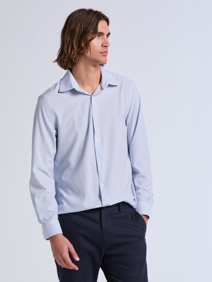Slim Fit Total Stretch Geometric Print Dress Shirt
