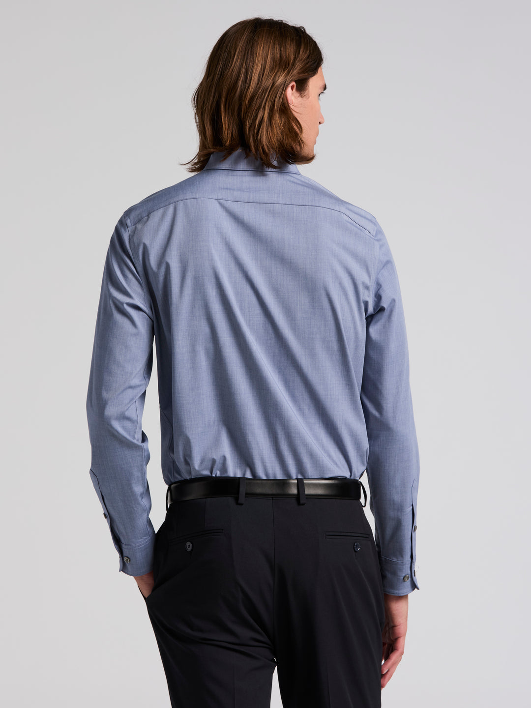Slim Fit Twill Long Sleeve Performance Tech Shirt (Coastal Fjord) 