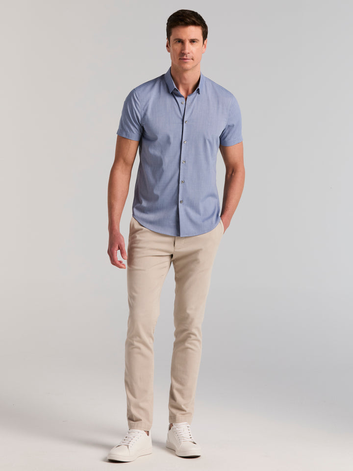 Slim Fit Short Sleeve Shirt (Coastal Fjord) 