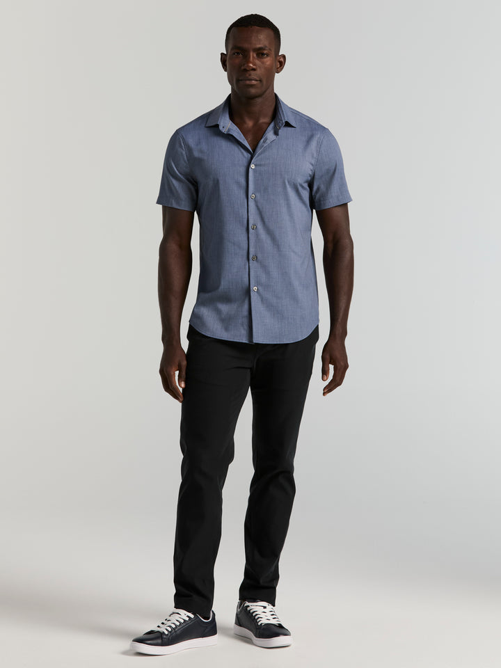 Slim Fit Short Sleeve Shirt (Dark Sapphire) 
