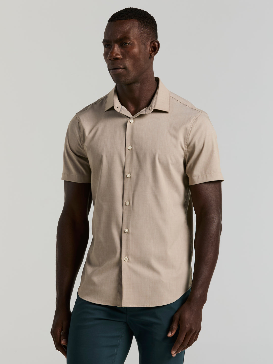 Slim Fit Short Sleeve Shirt (Aluminum) 