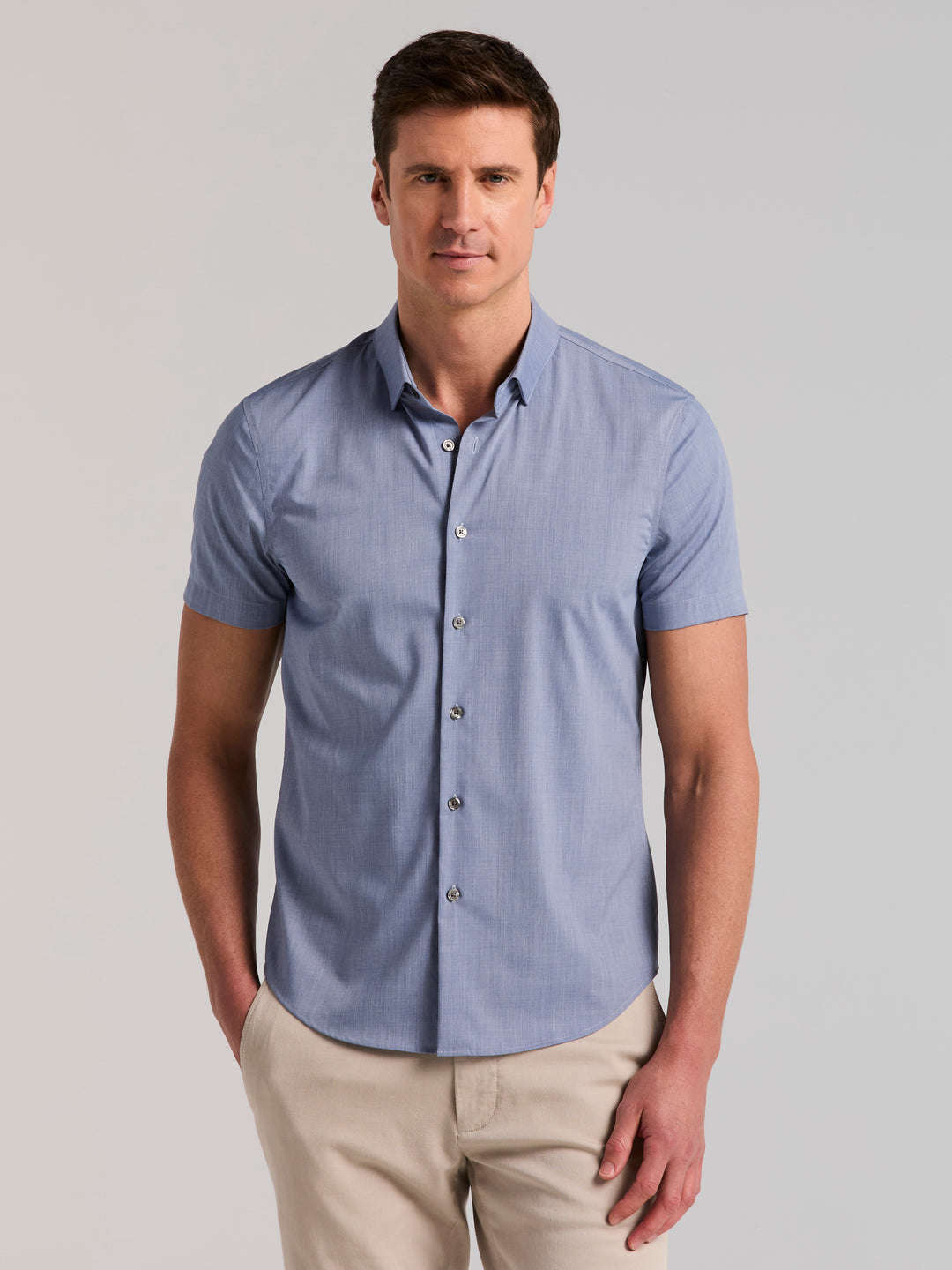 Slim Fit Short Sleeve Shirt (Coastal Fjord) 