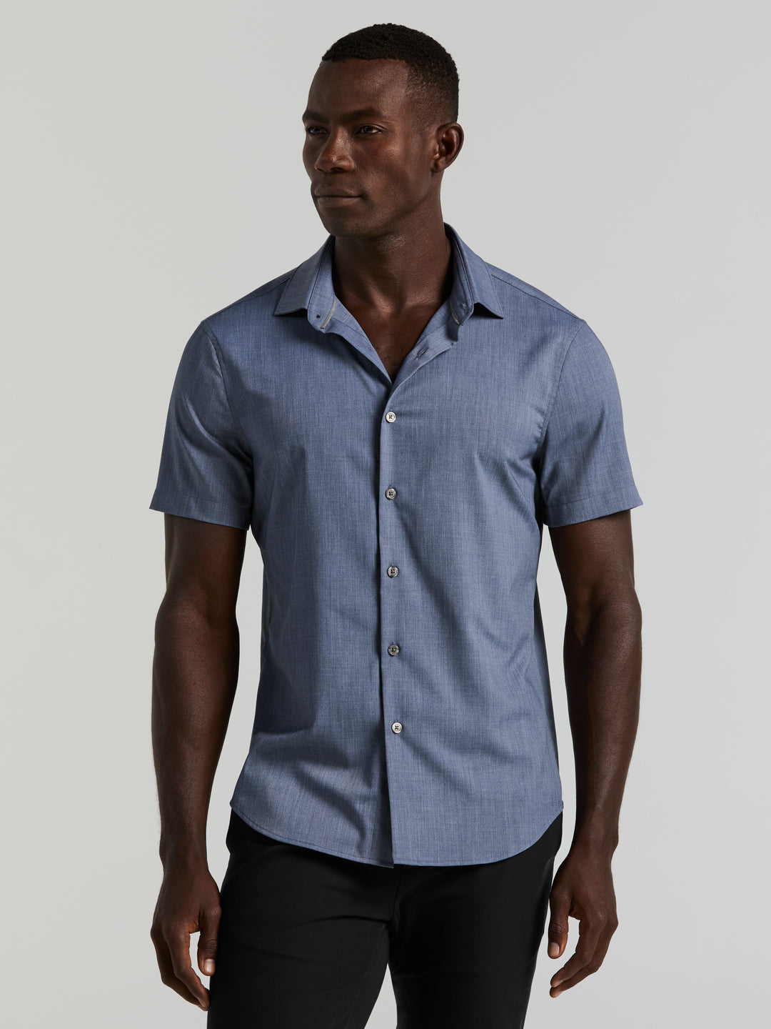 Slim Fit Short Sleeve Shirt (Dark Sapphire) 