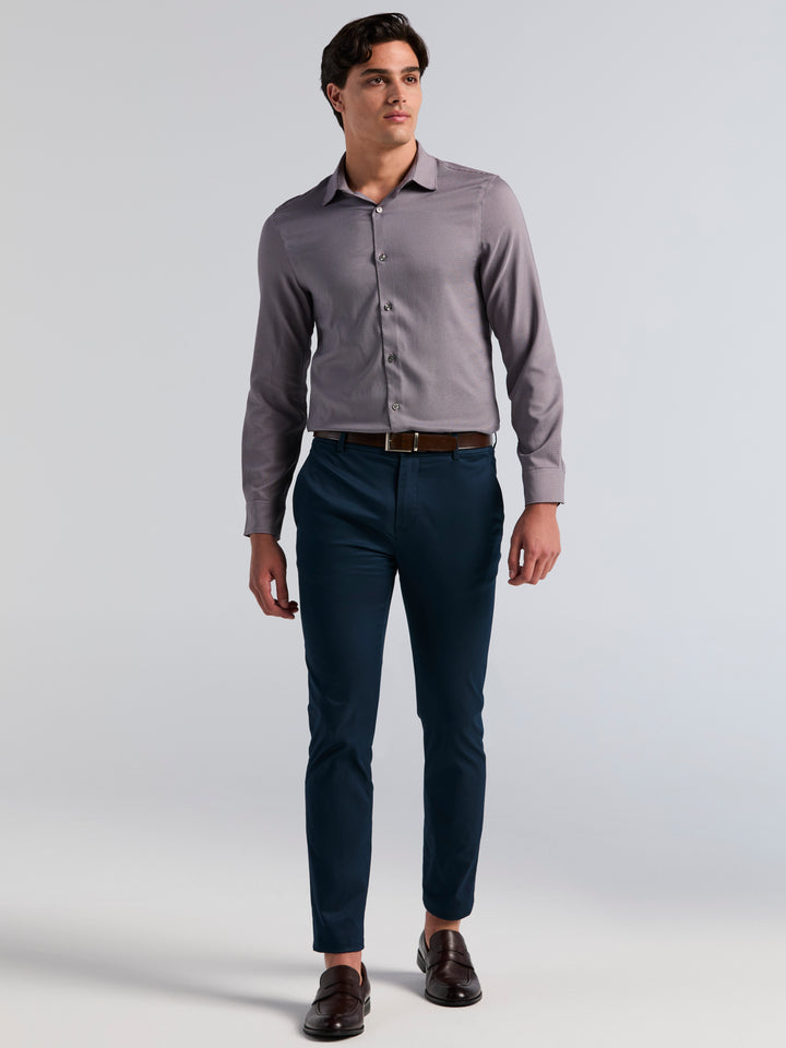 Houndstooth Twill Long Sleeve Shirt (Nightshade) 