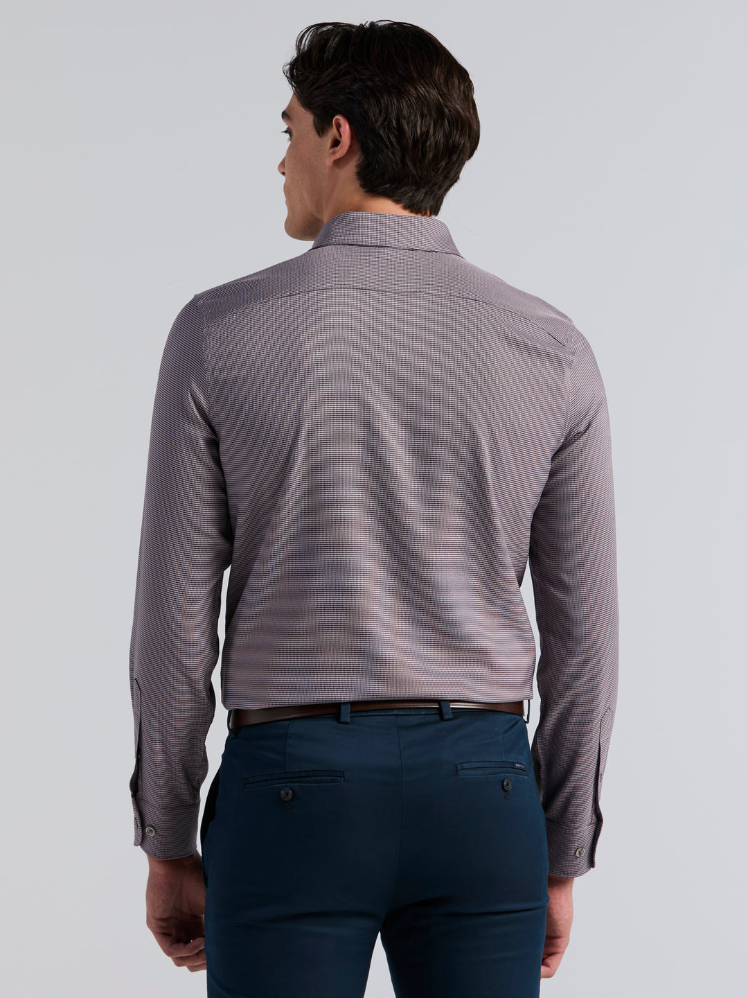 Houndstooth Twill Long Sleeve Shirt (Nightshade) 