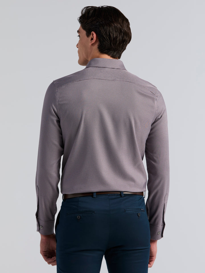 Houndstooth Twill Long Sleeve Shirt (Nightshade) 
