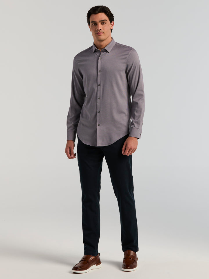 Houndstooth Twill Long Sleeve Shirt (Nightshade) 