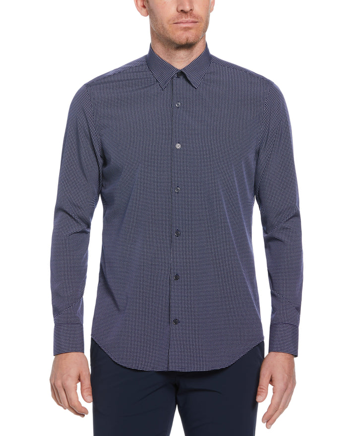 Total Stretch Micro Flower Shirt (Navy) 