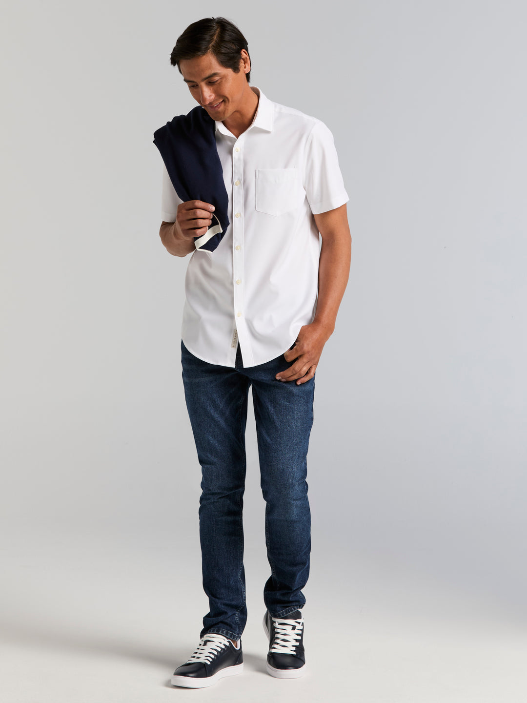 Total Stretch Slim Fit Solid Shirt (Bright White) 