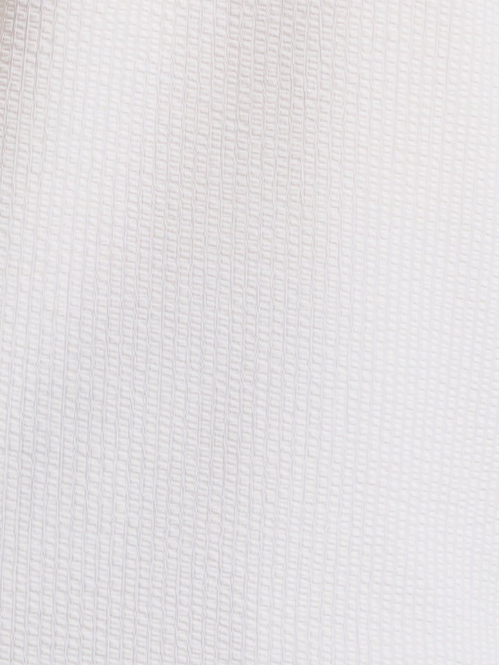 Solid Seersucker Slim Fit Shirt (Bright White) 