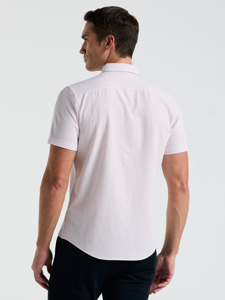 Solid Seersucker Slim Fit Shirt (Orchid Ice) 