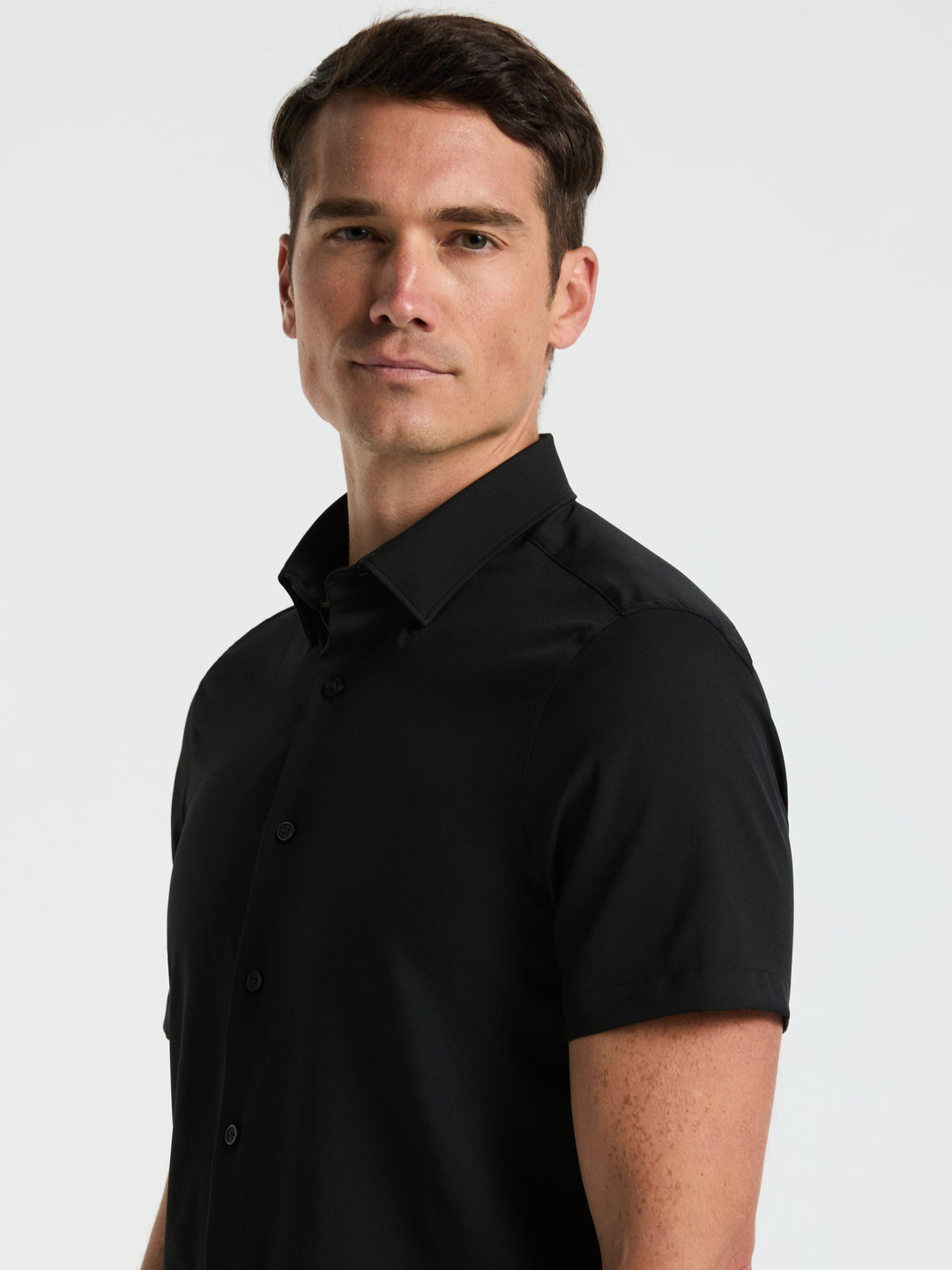 black short sleeve dress shirt mens Men's Button down Tailor Fit Soft 100% Cotton casual And Formal over a t Montauk Linen Short Sleeve Casual
