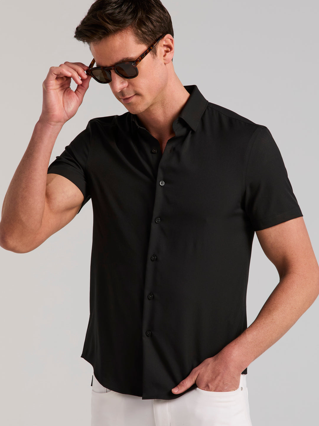 Perry Ellis Men's Slim Fit Total Stretch Twill Shirt