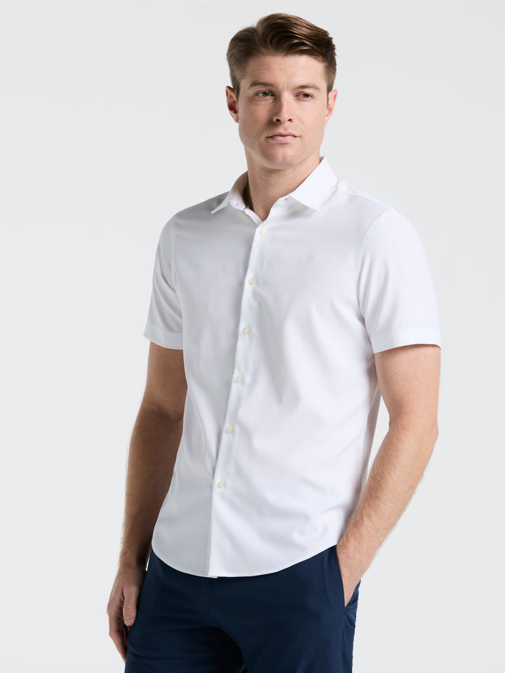 Total Stretch Twill Solid Shirt (Bright White) 