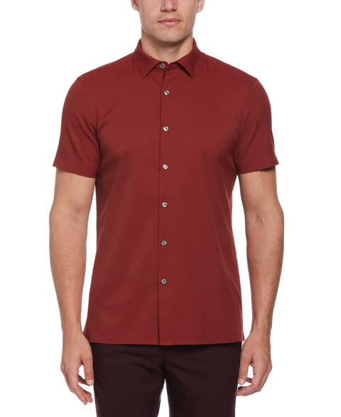 Slim Fit Total Stretch Solid Shirt (Fired Brick) 