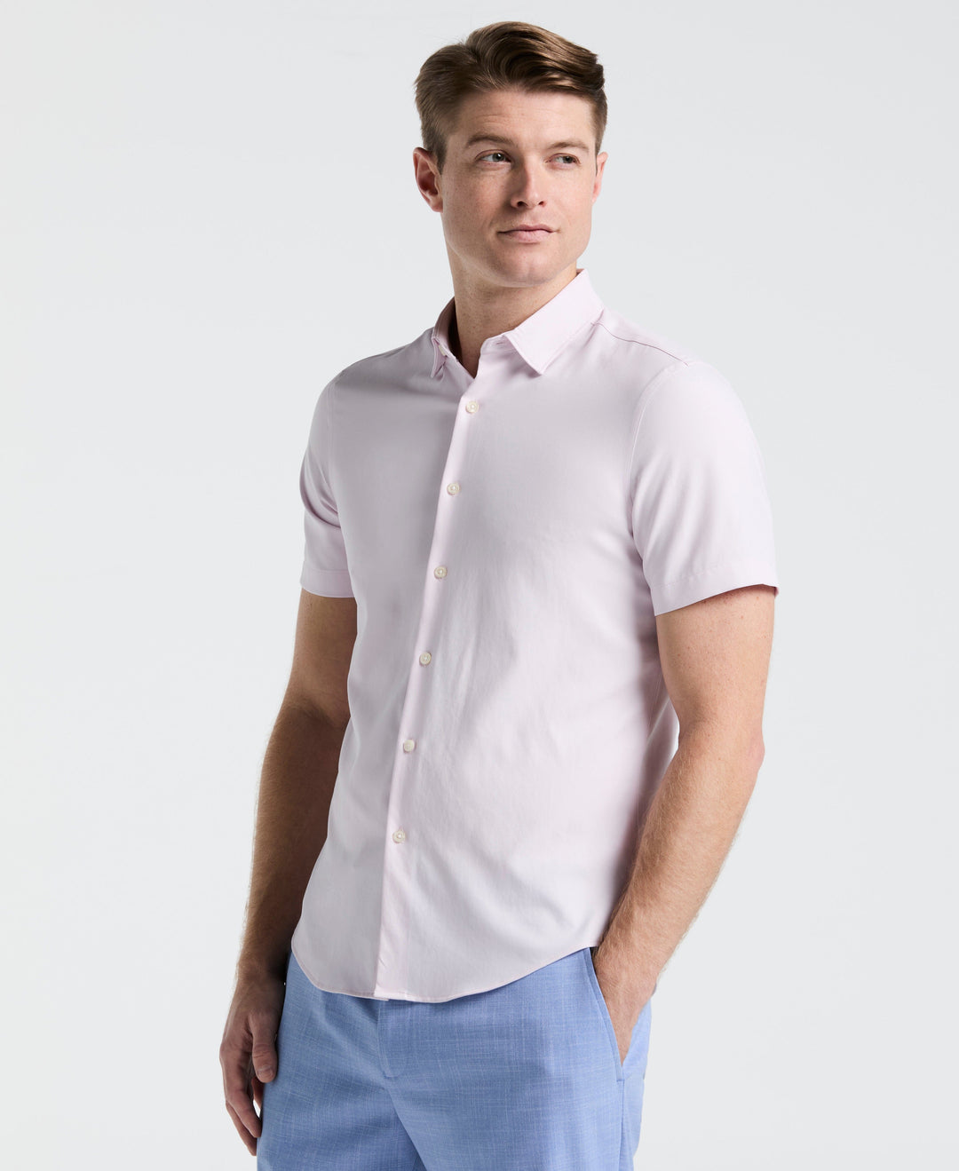 Total Stretch Twill Solid Shirt (Orchid Ice) 