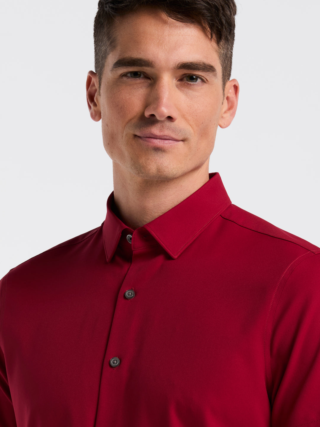 Total Stretch Twill Solid Shirt (Rumba Red) 
