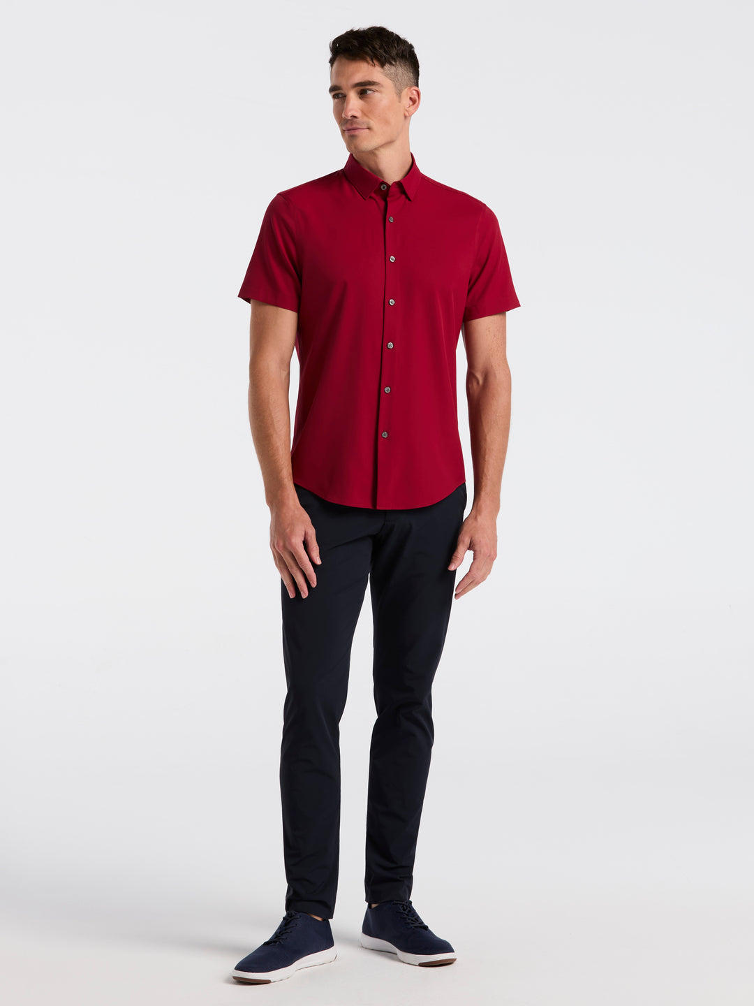 Total Stretch Twill Solid Shirt (Rumba Red) 