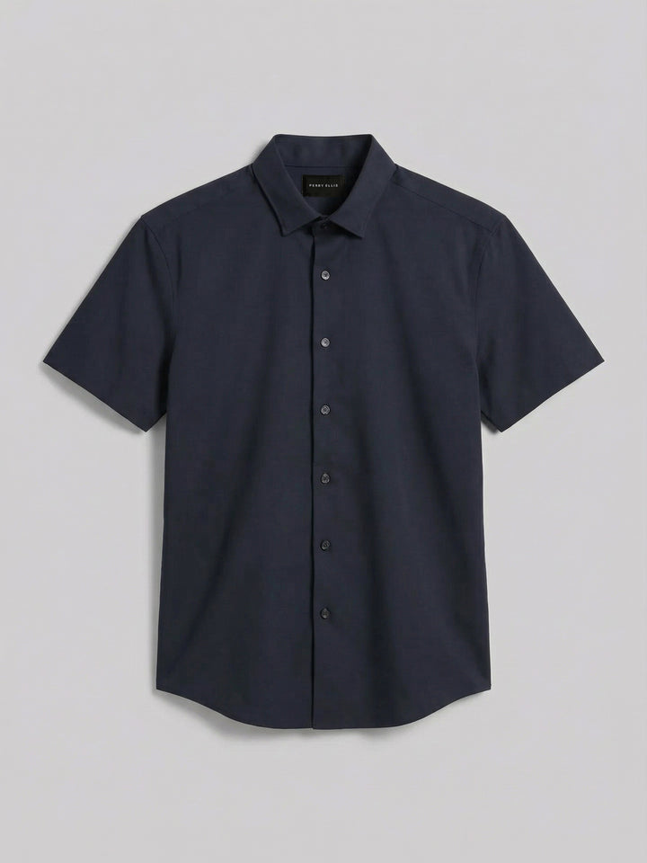 Total Stretch Twill Solid Shirt (Dark Sapphire) 