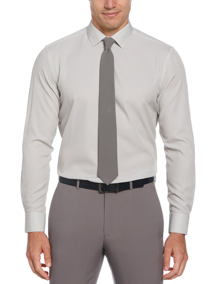 Total Stretch Square Microprint Shirt (Taupe) 