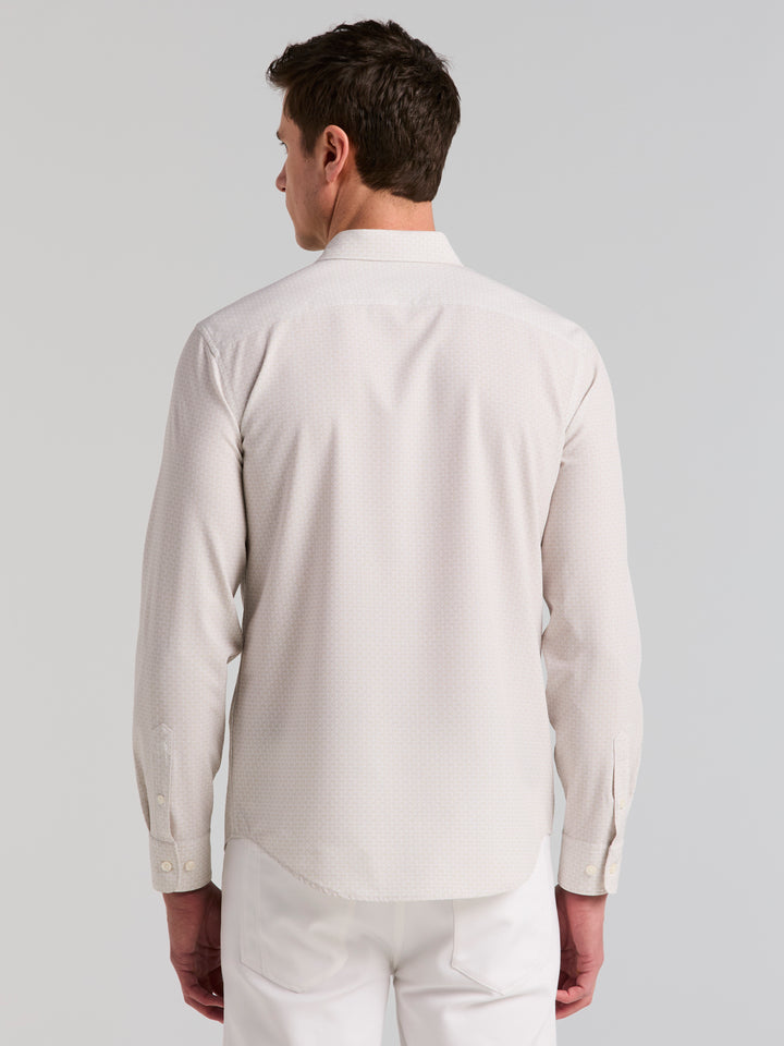 Slim Fit Stripe Dot Long Sleeve Shirt (Trench Coat) 