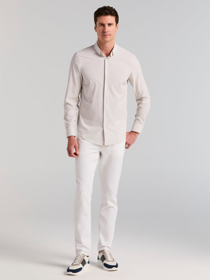 Slim Fit Stripe Dot Long Sleeve Shirt (Trench Coat) 