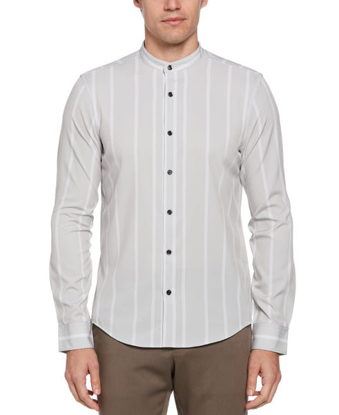 100％品質 Men's Striped Shirt with Band Collar | Perry Ellis トップス