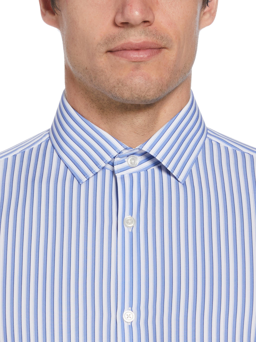 Total Stretch Blue Tri-Stripe Print Shirt (New Blue) 