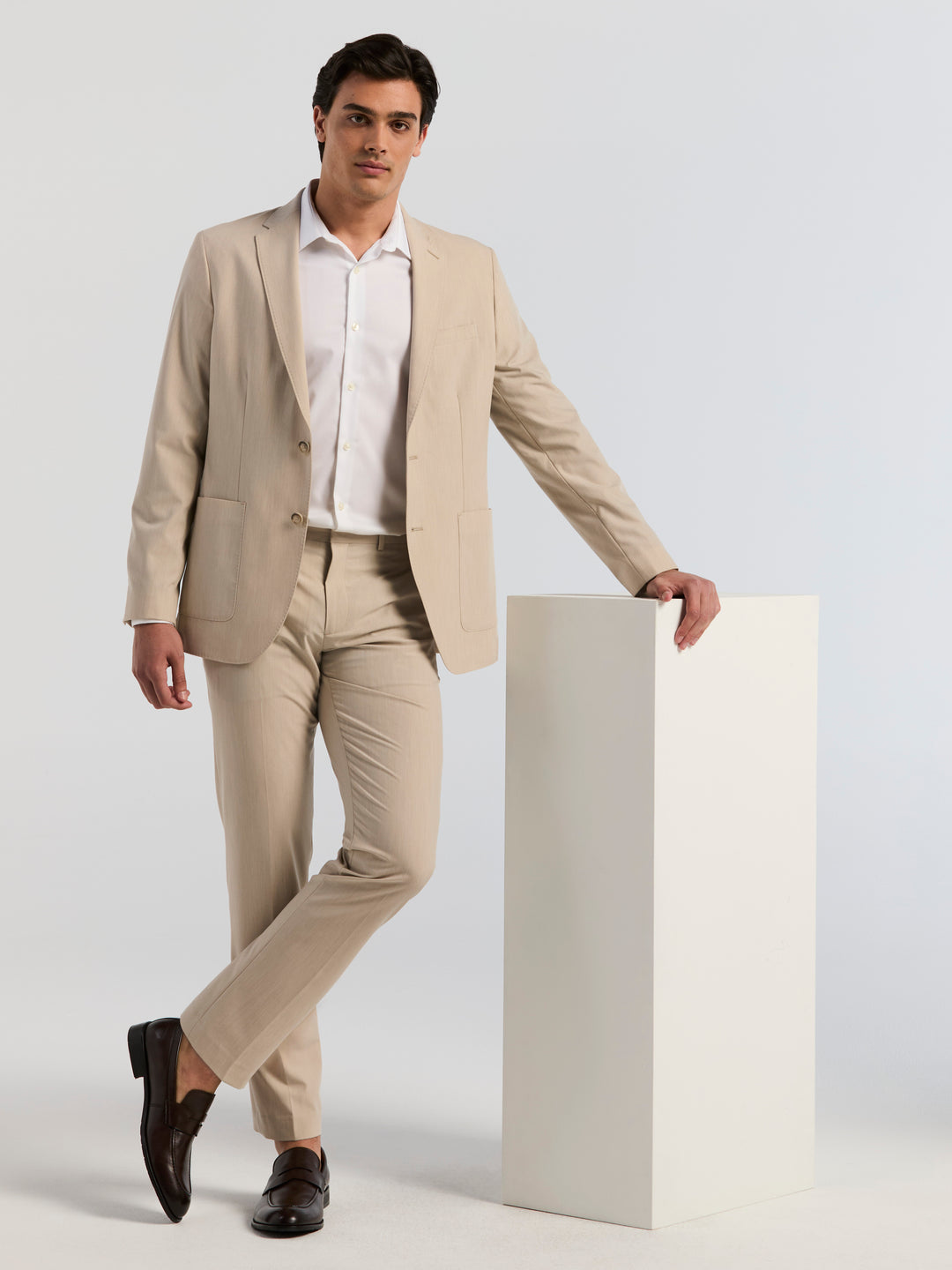 Slim Fit Total Stretch Suit Pants (Silver Gray) 