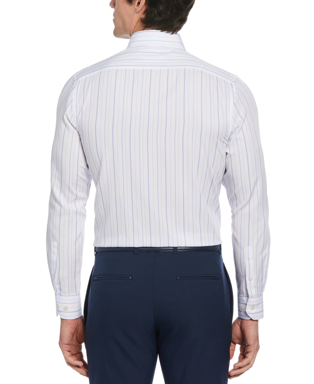 Total Stretch Blue Thin Stripe Print Shirt (New Blue) 