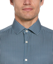 Total Stretch Tri-Color Stripe Print Shirt (Blue Wing Teal) 