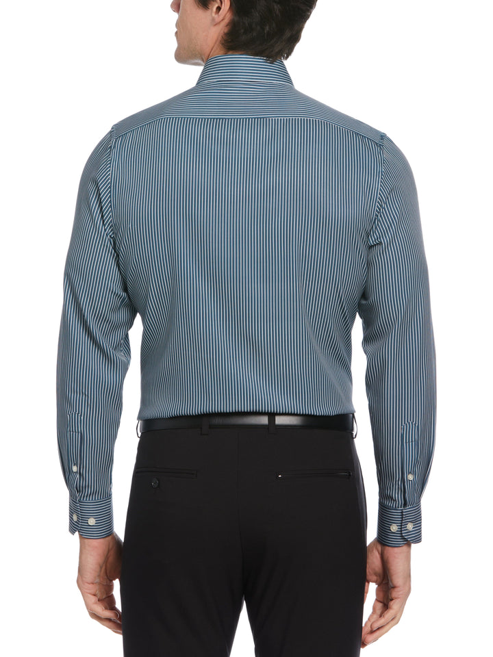 Total Stretch Tri-Color Stripe Print Shirt (Blue Wing Teal) 