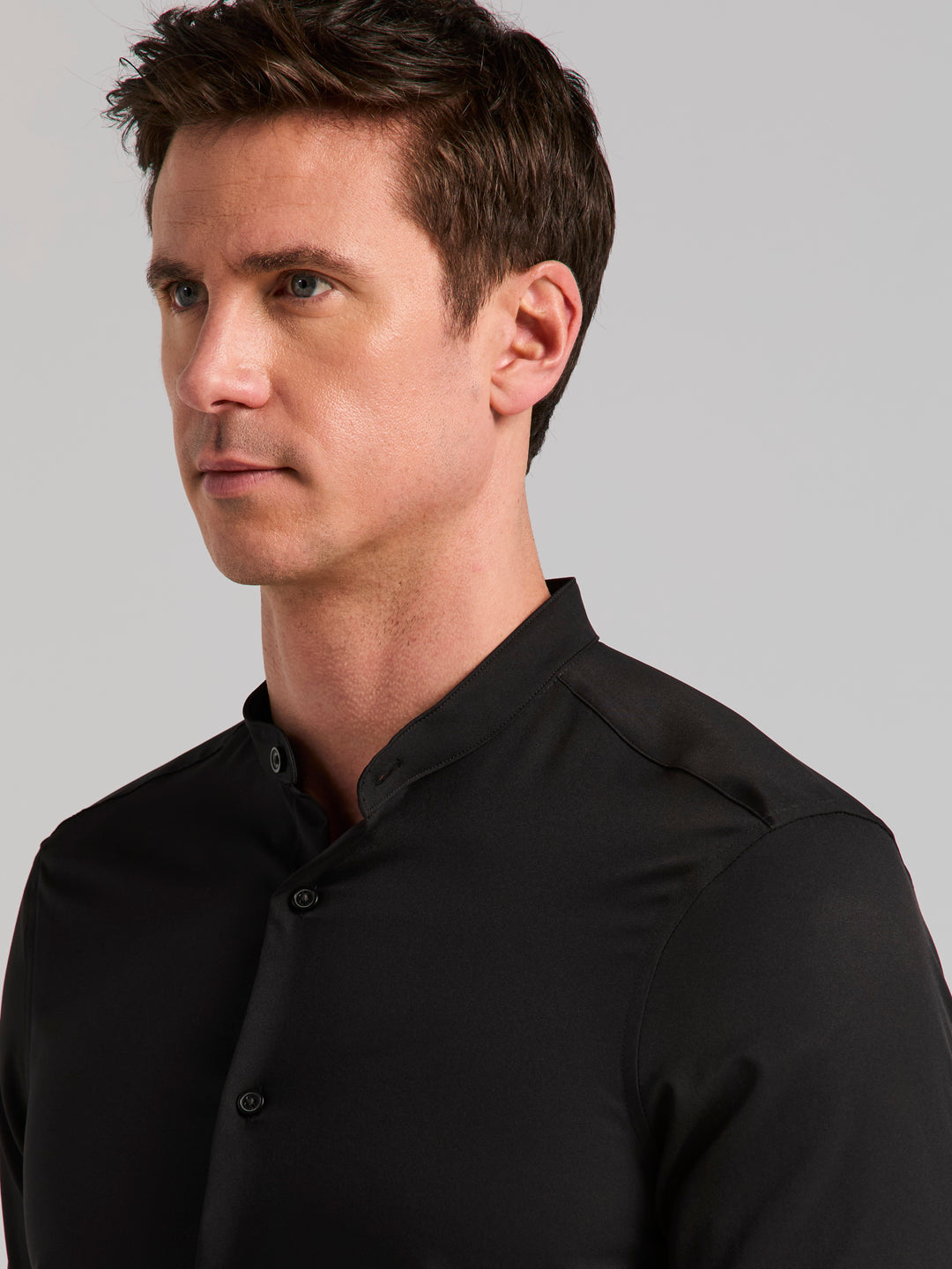 black collared dress shirt Slim Fit Total Stretch Untucked Banded Collar Your go Color:Truffle Blush Pink Teen Spaghetti MAY2026IMMIDIATES