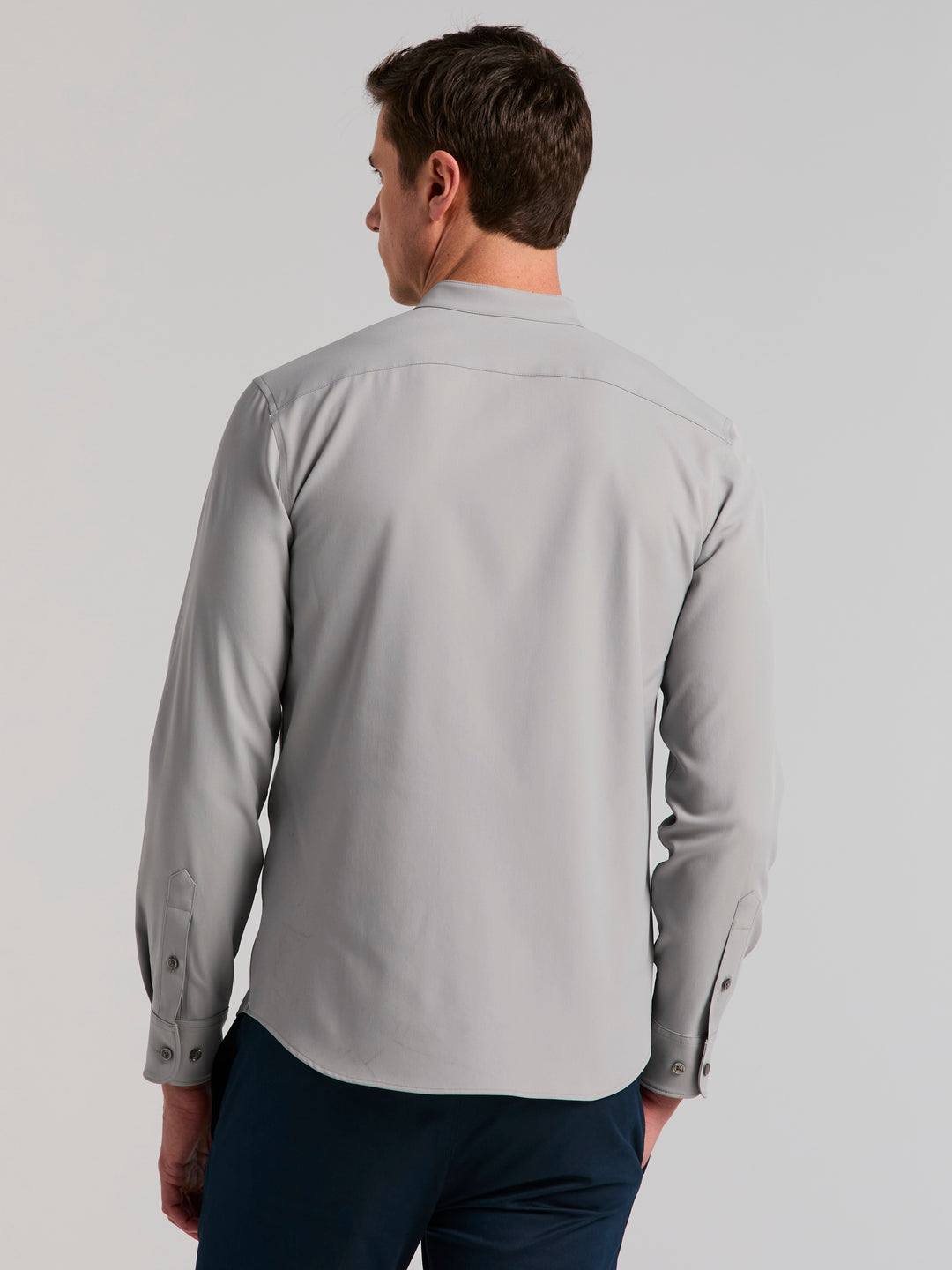 Slim Fit Total Stretch Untucked Banded Collar Shirt