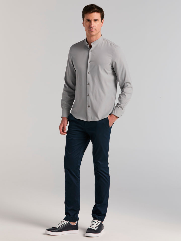 Slim Fit Total Stretch Untucked Banded Collar Shirt