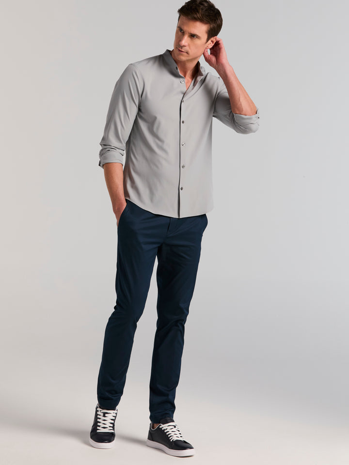 Slim Fit Total Stretch Untucked Banded Collar Shirt