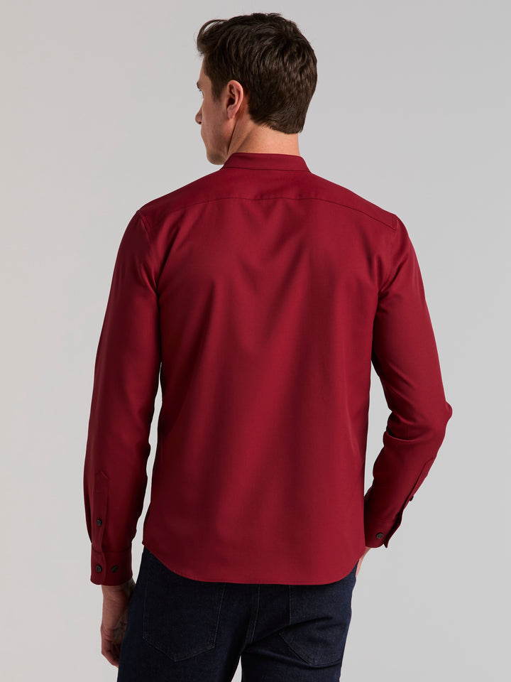 Slim Fit Total Stretch Untucked Banded Collar Shirt