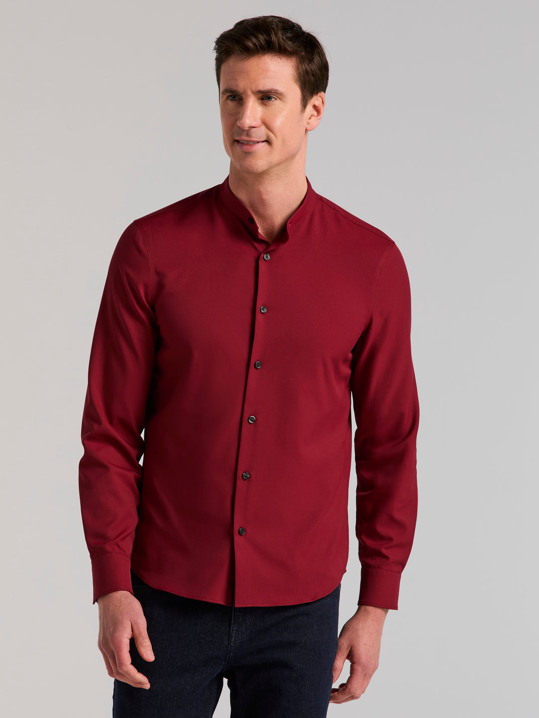 dress shirt men slim fit Total Stretch Untucked Banded Collar For formal occasions (think Size:8 Classic Beautiful wedding gown design 9/25/24