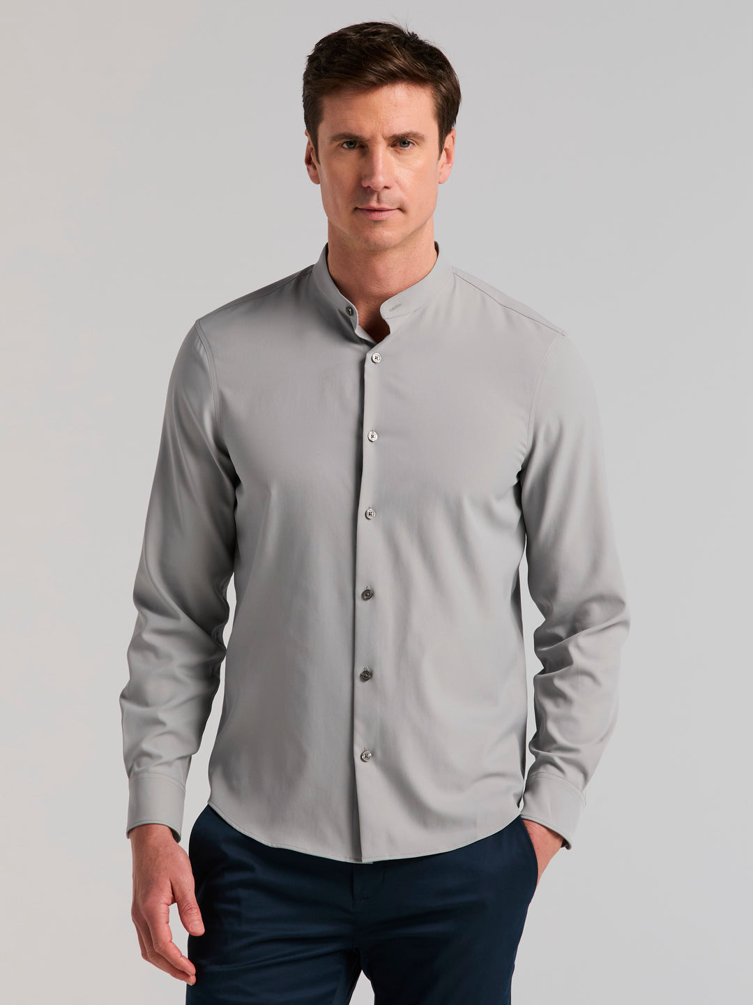 19 inch neck dress shirts slim fit Total Stretch Untucked Banded Collar Shirt 3% SpandexMachine wash according Size:M (8-10) The Panamanian Skirt | backless gown