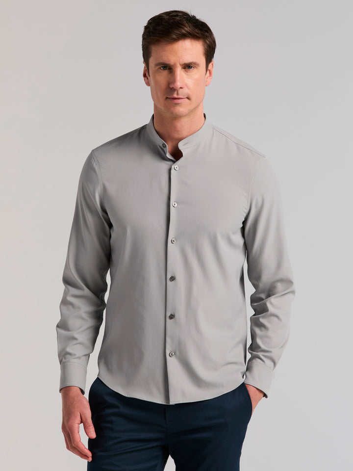 Slim Fit Total Stretch Untucked Banded Collar Shirt