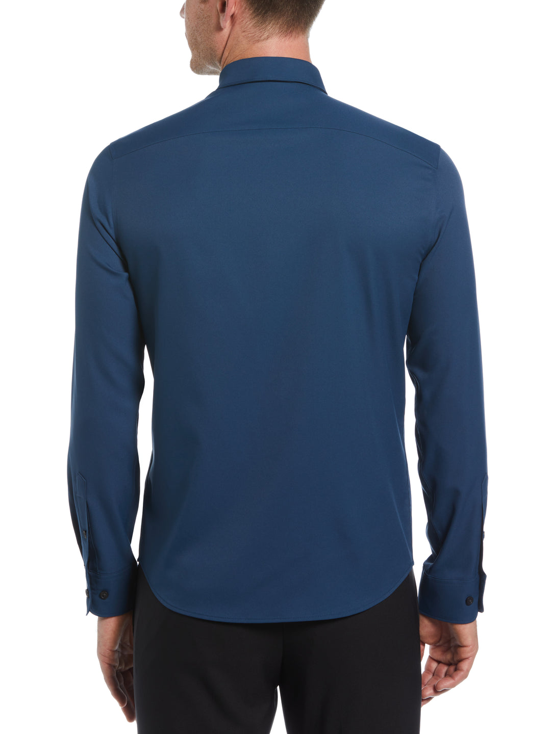 Men's Untucked Slim Fit Solid Stretch Shirt (Titan) 